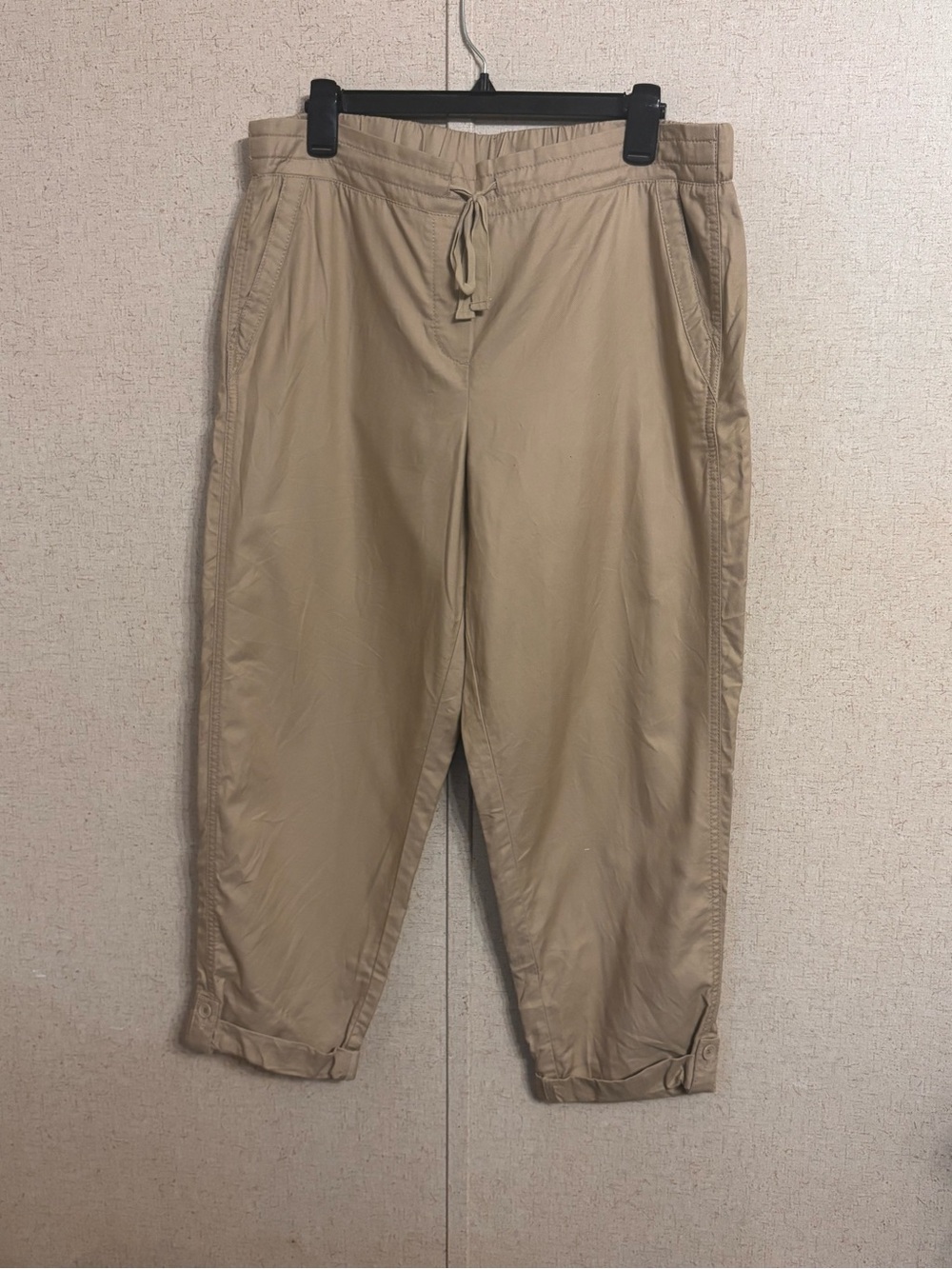 Talbots Light Khaki Drawstring Chinos Capris summer material